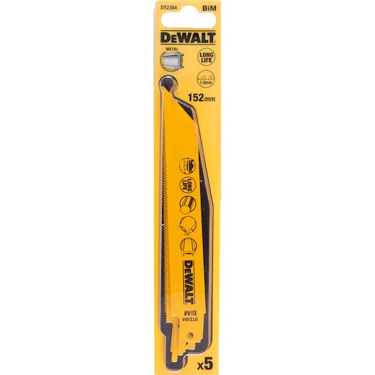 DEWALT DT2384 152MM 18TPI METAL TİLKİ KUYRUĞU TESTRE BIÇAĞI 5 Lİ