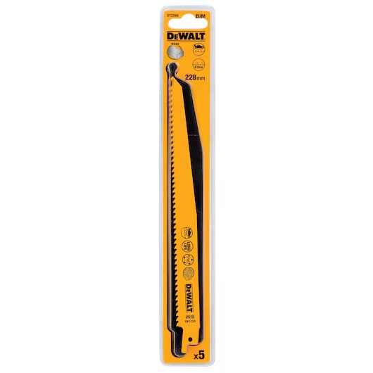 DEWALT DT2349 228MM ÇİVİLİ AHŞAP TİLKİ KUYRUĞU TESTRE BIÇAĞI 5 Lİ